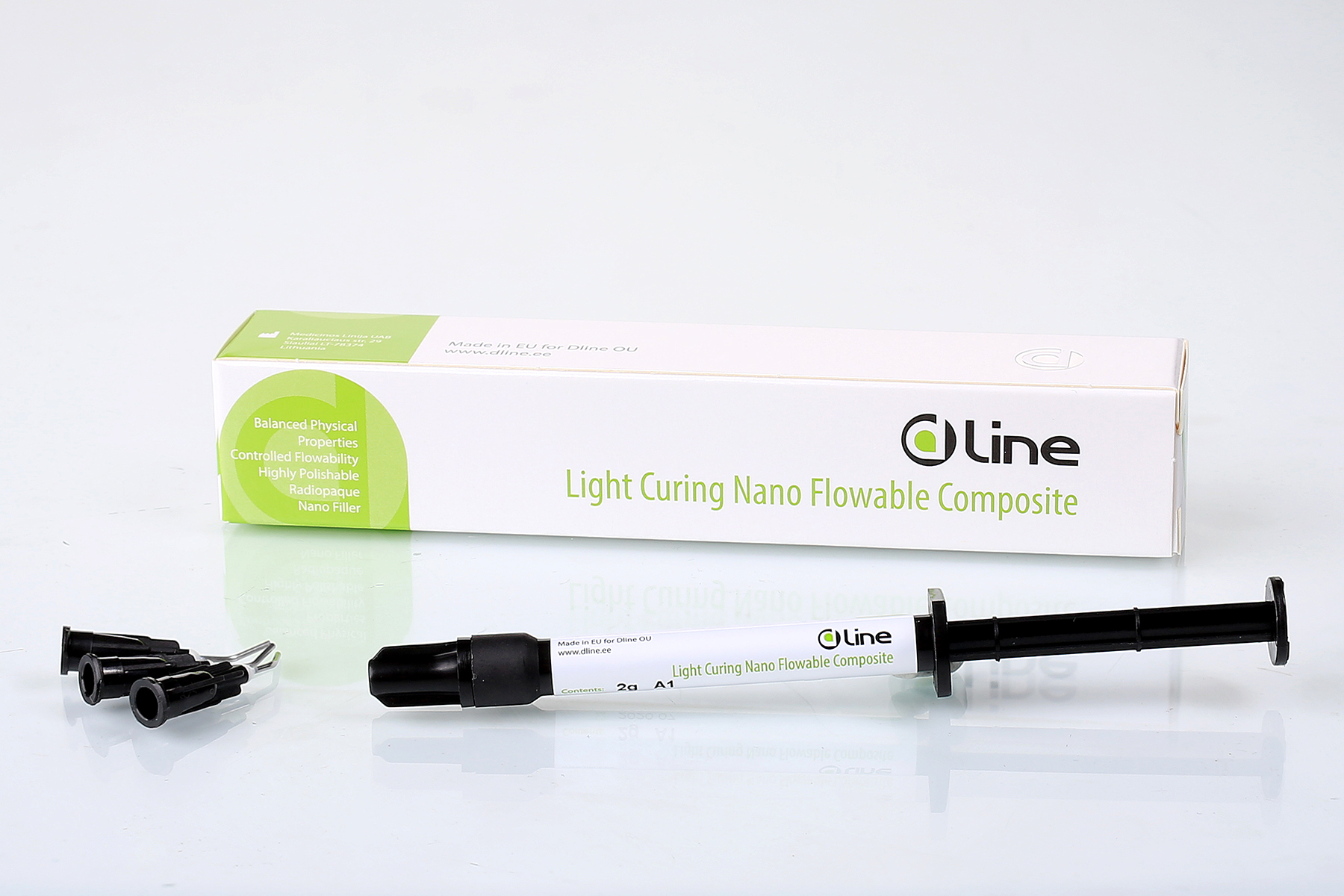 thumbnail image 2 of NanoComp Light Cured Flowable Composite Resin – 2x2g Syringes, Shade A3, Dental Grade 2 of 5